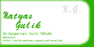 matyas gulik business card