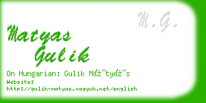 matyas gulik business card